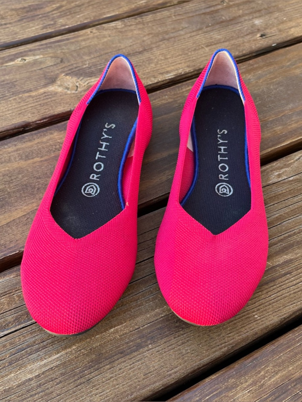 Rothy's Hot Pink Pointed Ballet Flats